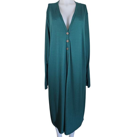Lane Bryant Hunter Green Open or Button Women's Cardigan 22/24 - Picture 1 of 5